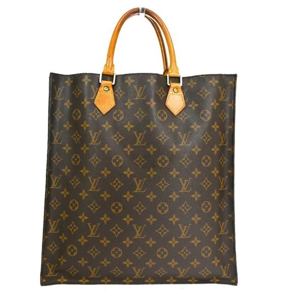 LOUIS VUITTON Sac Plat Hand Bag Monogram Leather Brown - Picture 1 of 16